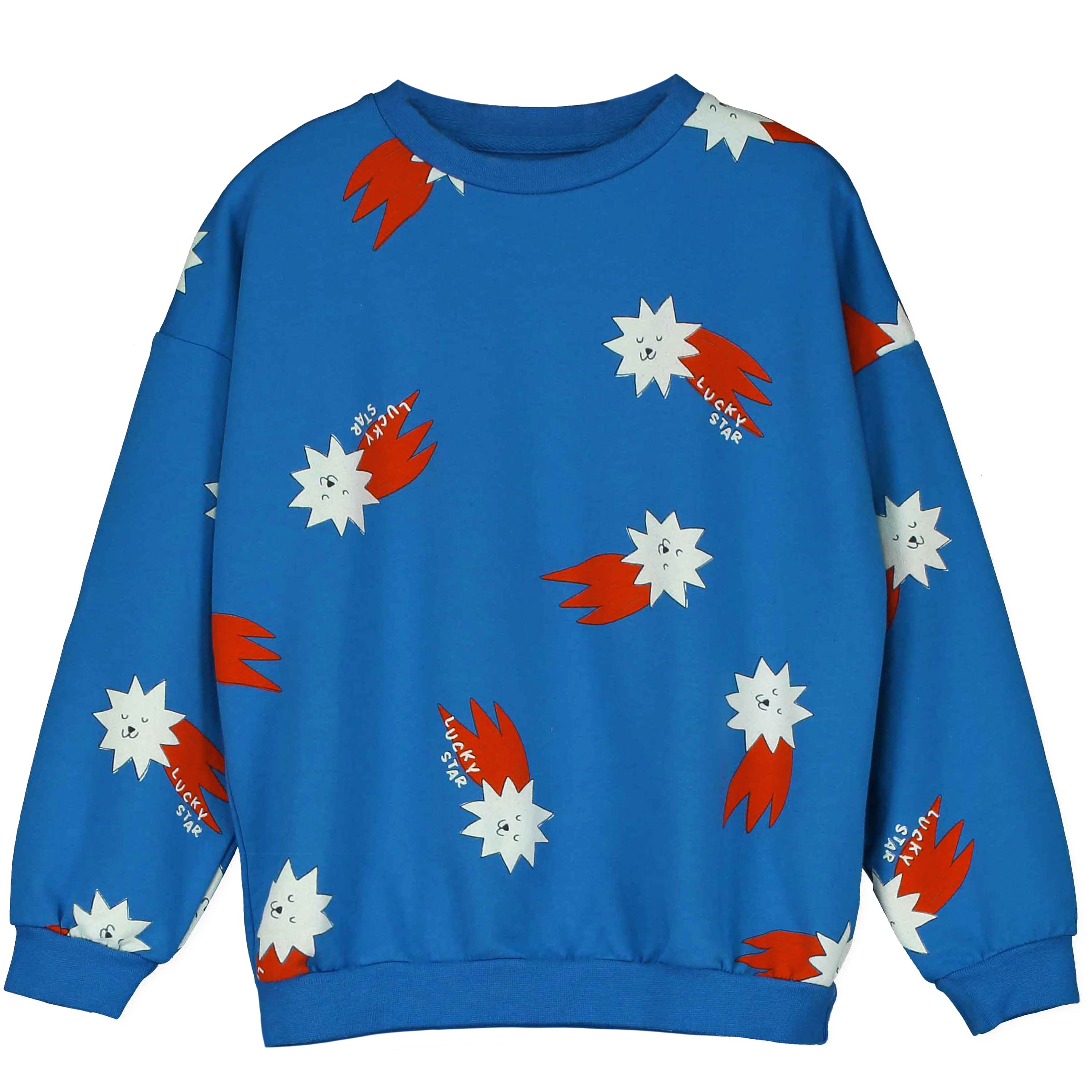 Lucky Red Stars All Over Sweatshirt – royal blue