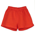 Woven Linen Bermuda – coral red