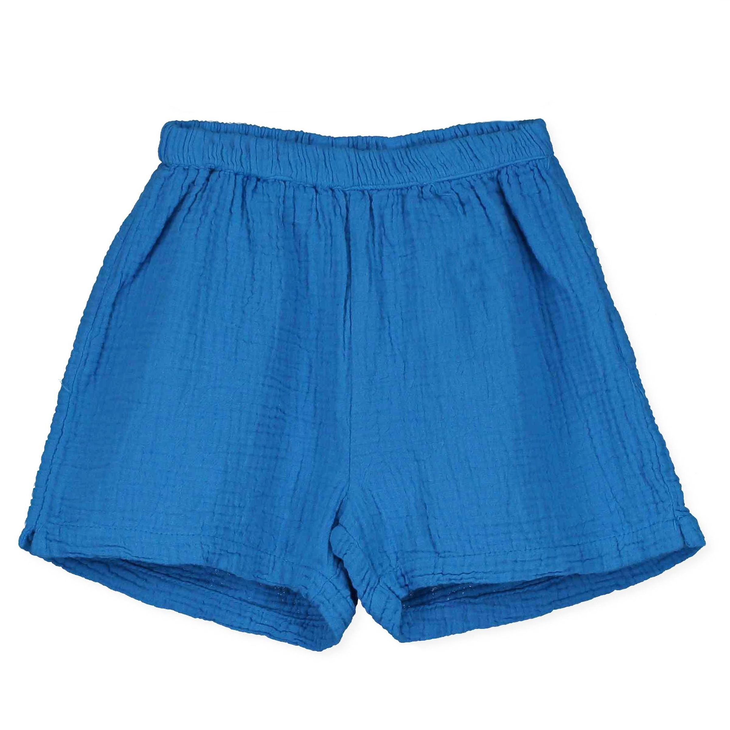 Woven Linen Bermuda – royal blue