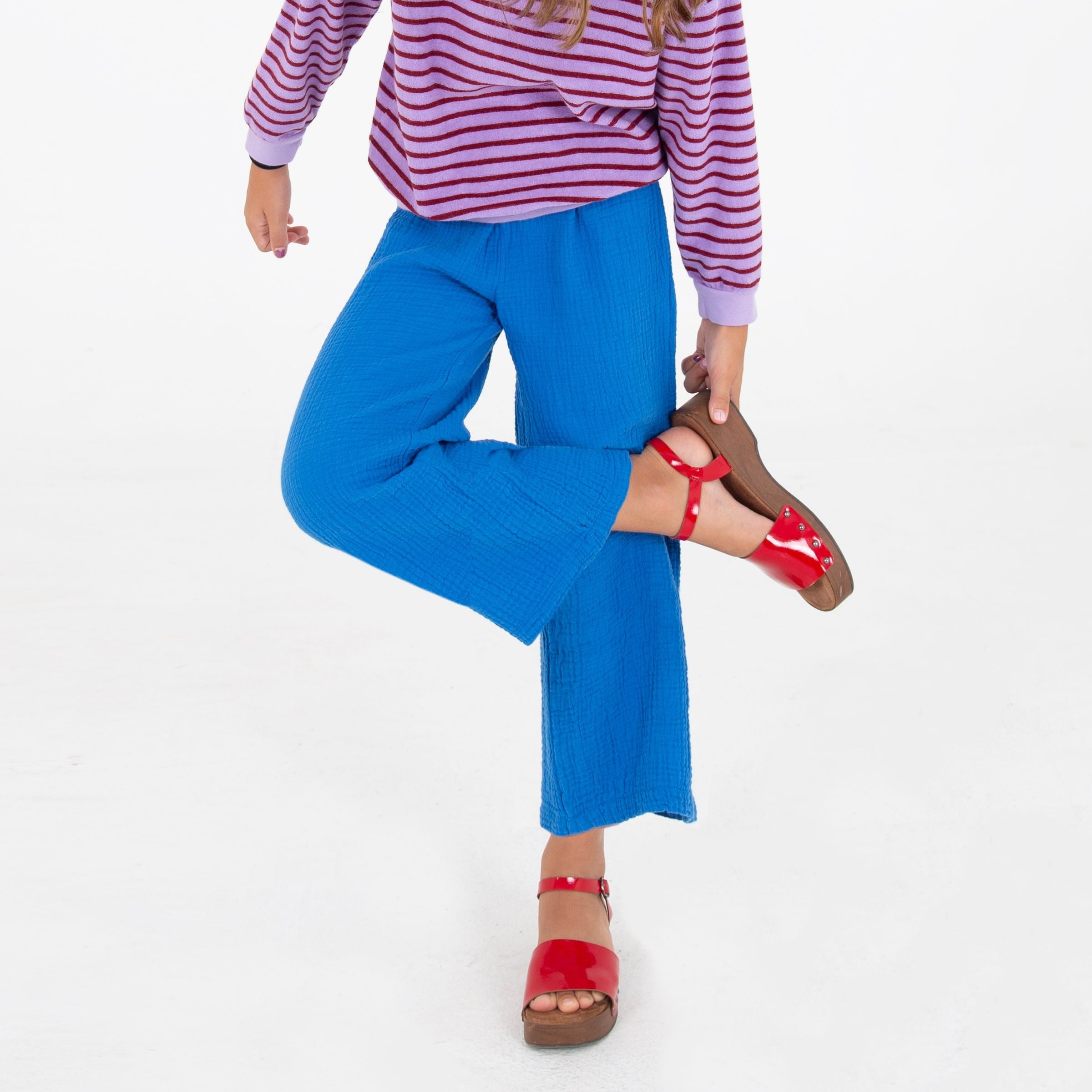 Wide Fit Woven Pants – royal blue