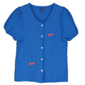 Muslin Blouse Cherries – royal blue