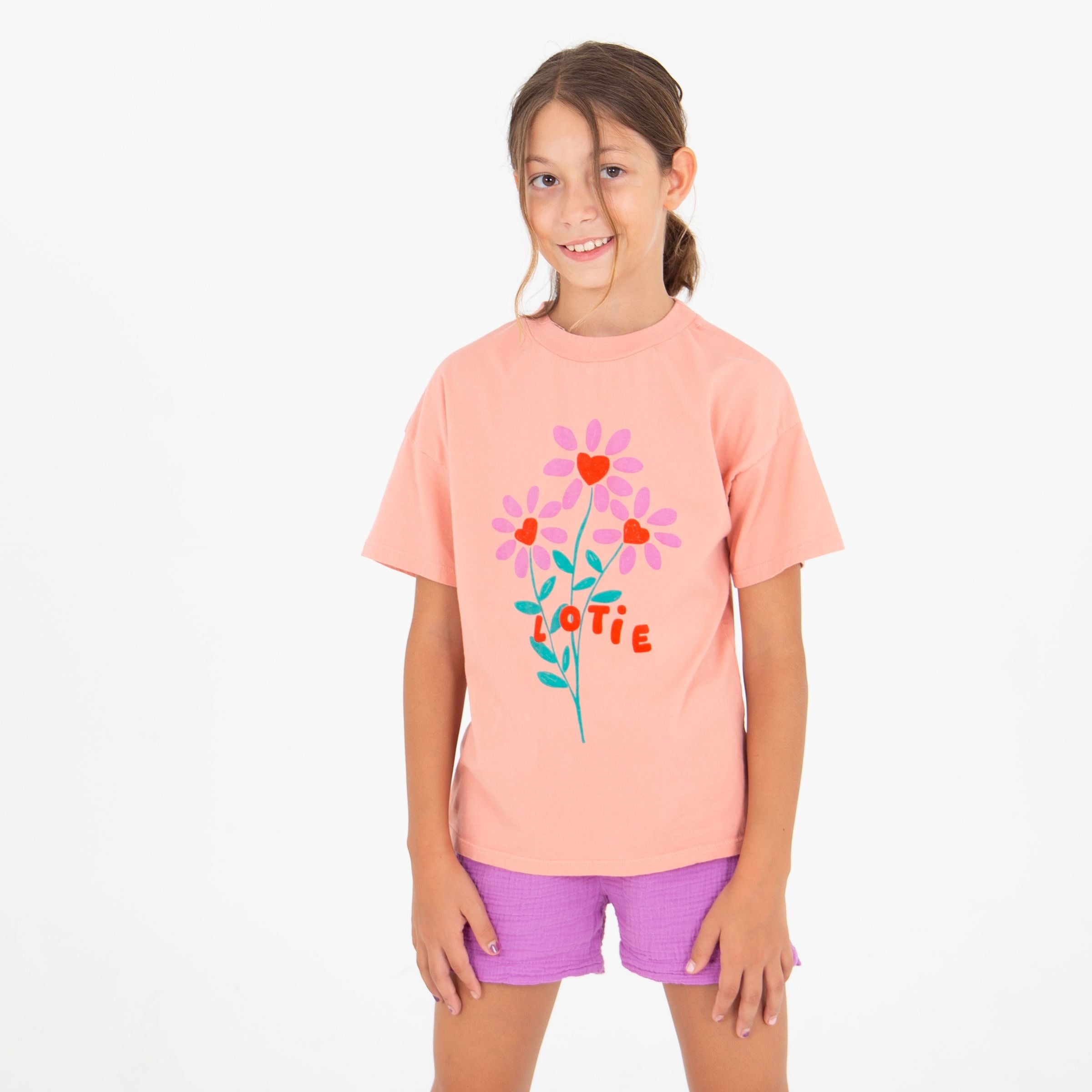 Flowers Wide Fit T-Shirt – clay pink