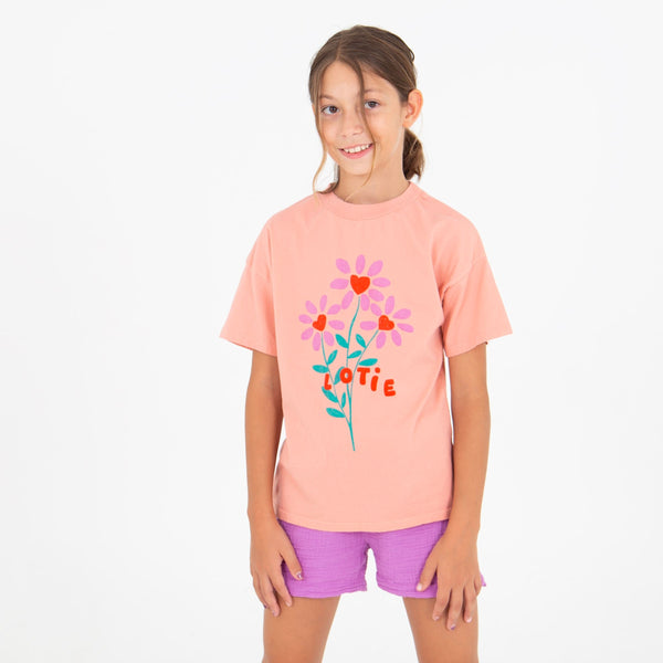 Flowers Wide Fit T-Shirt – clay pink