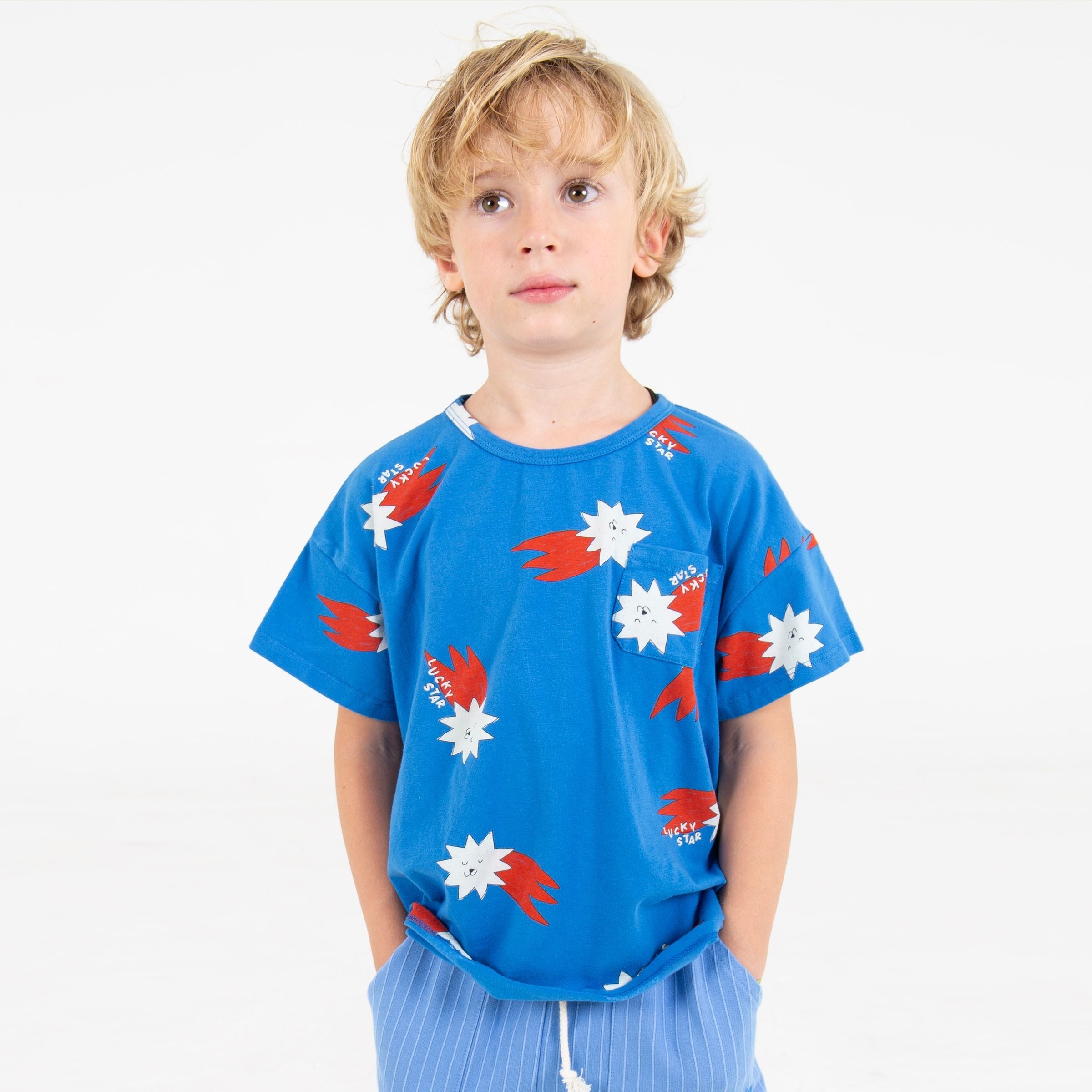 Lucky Red Stars All Over Regular T-Shirt – royal blue