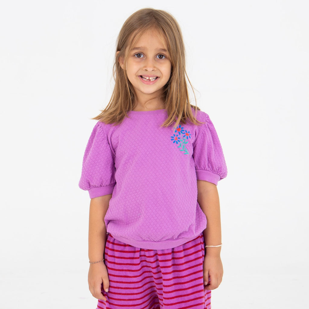 Bloused Jackard Tee – magenta