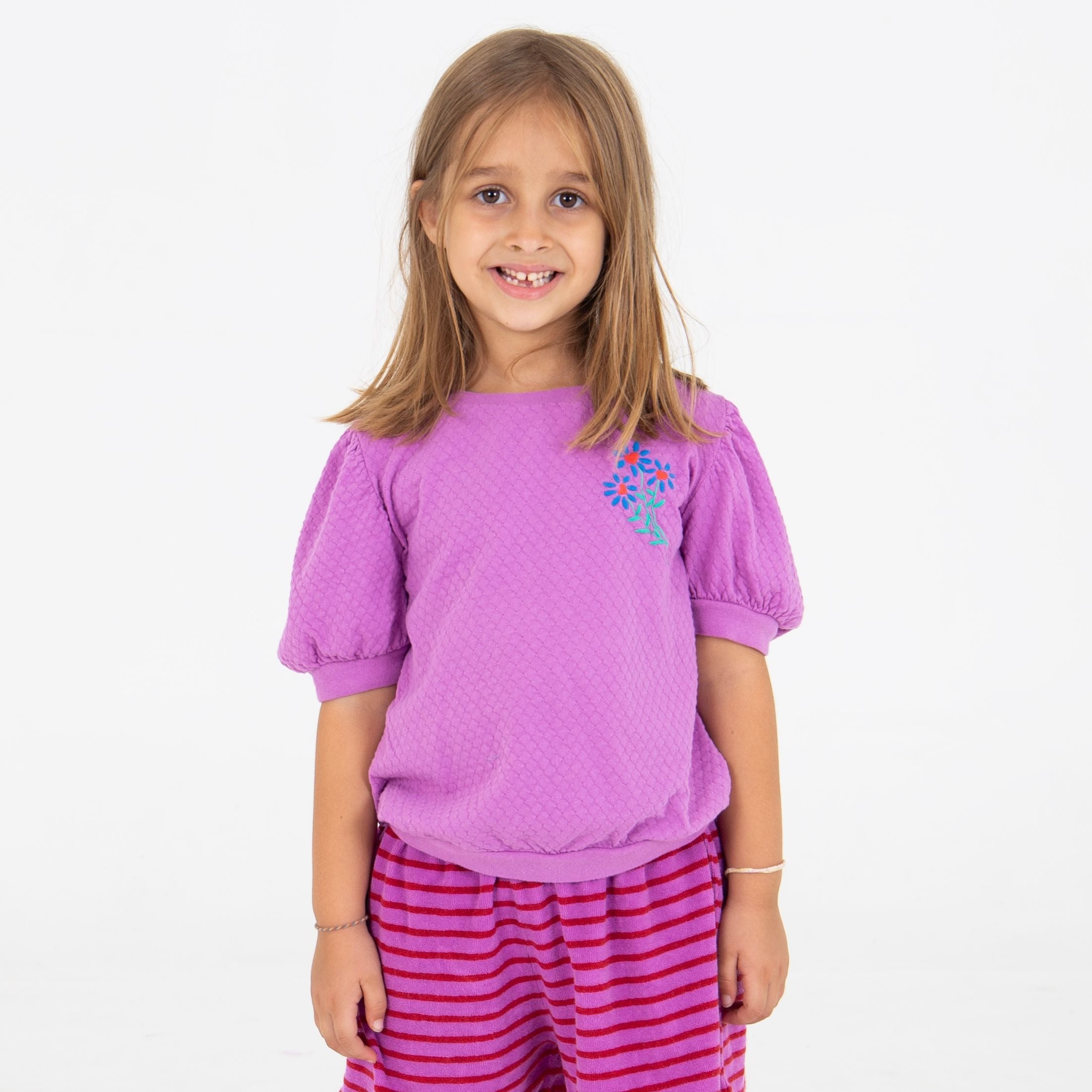 Bloused Jackard Tee – magenta