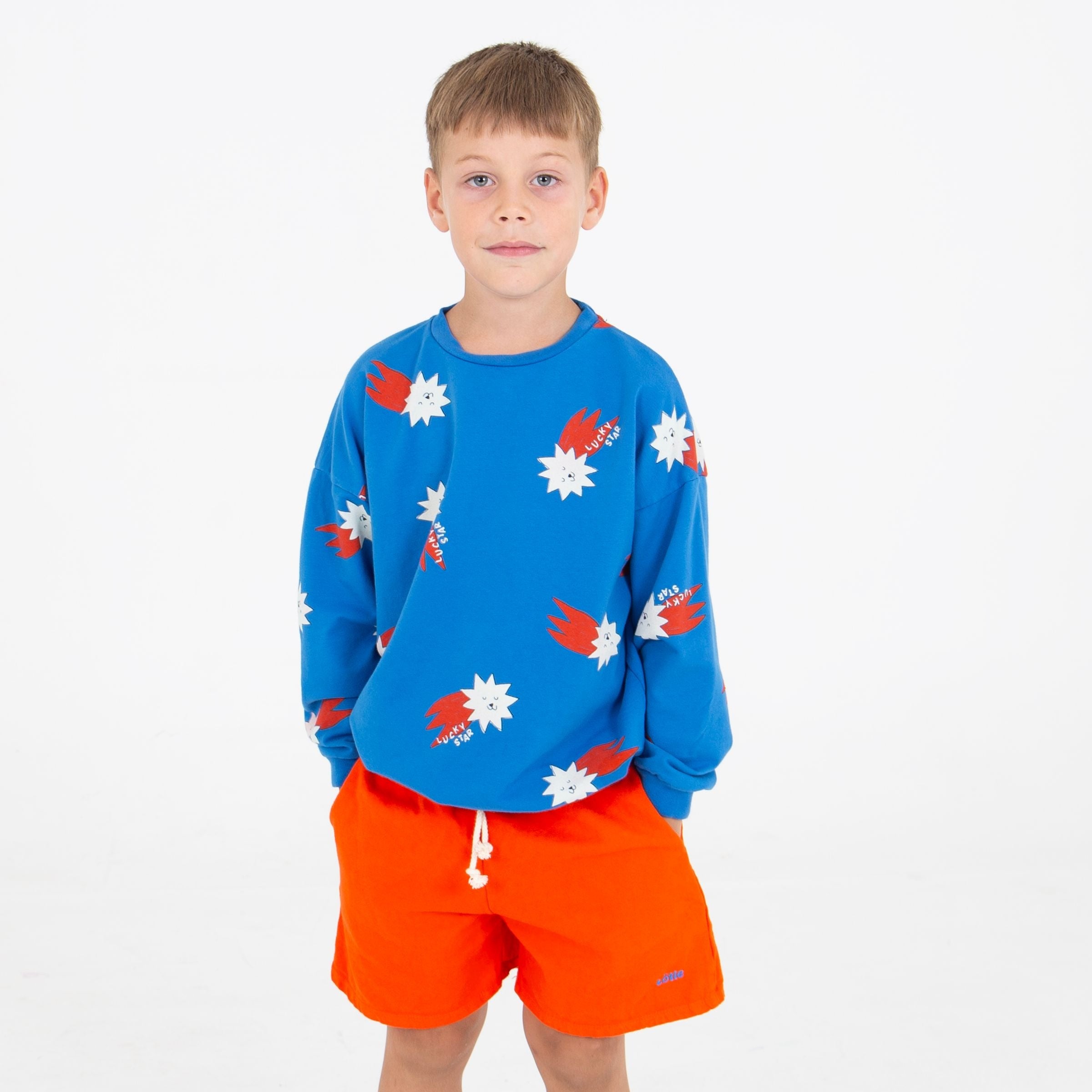 Lucky Red Stars All Over Sweatshirt – royal blue