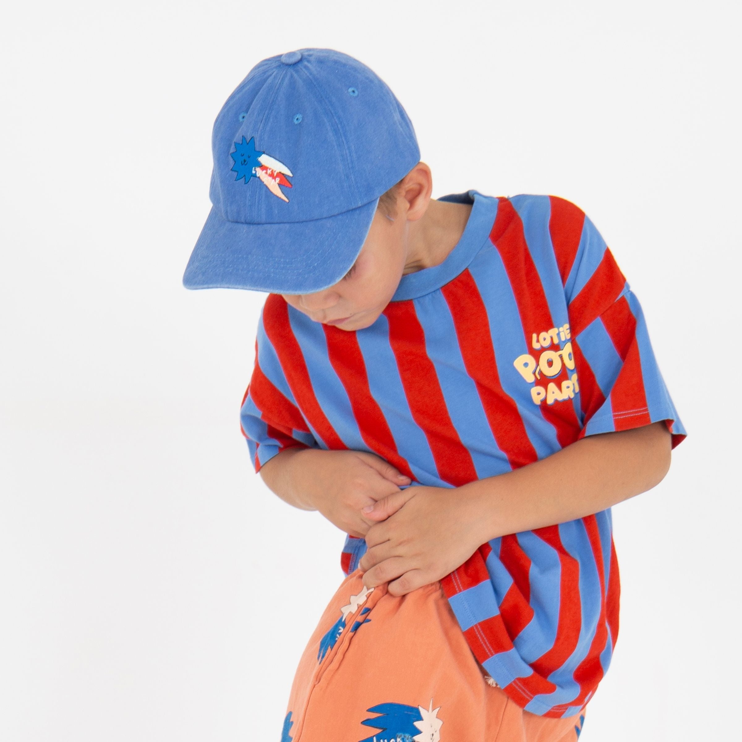 Stripes Pool Party Wide Fit T-Shirt – baja blue
