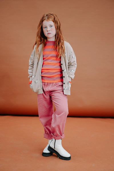 Turtle Neck Waffle Stripe – tomato