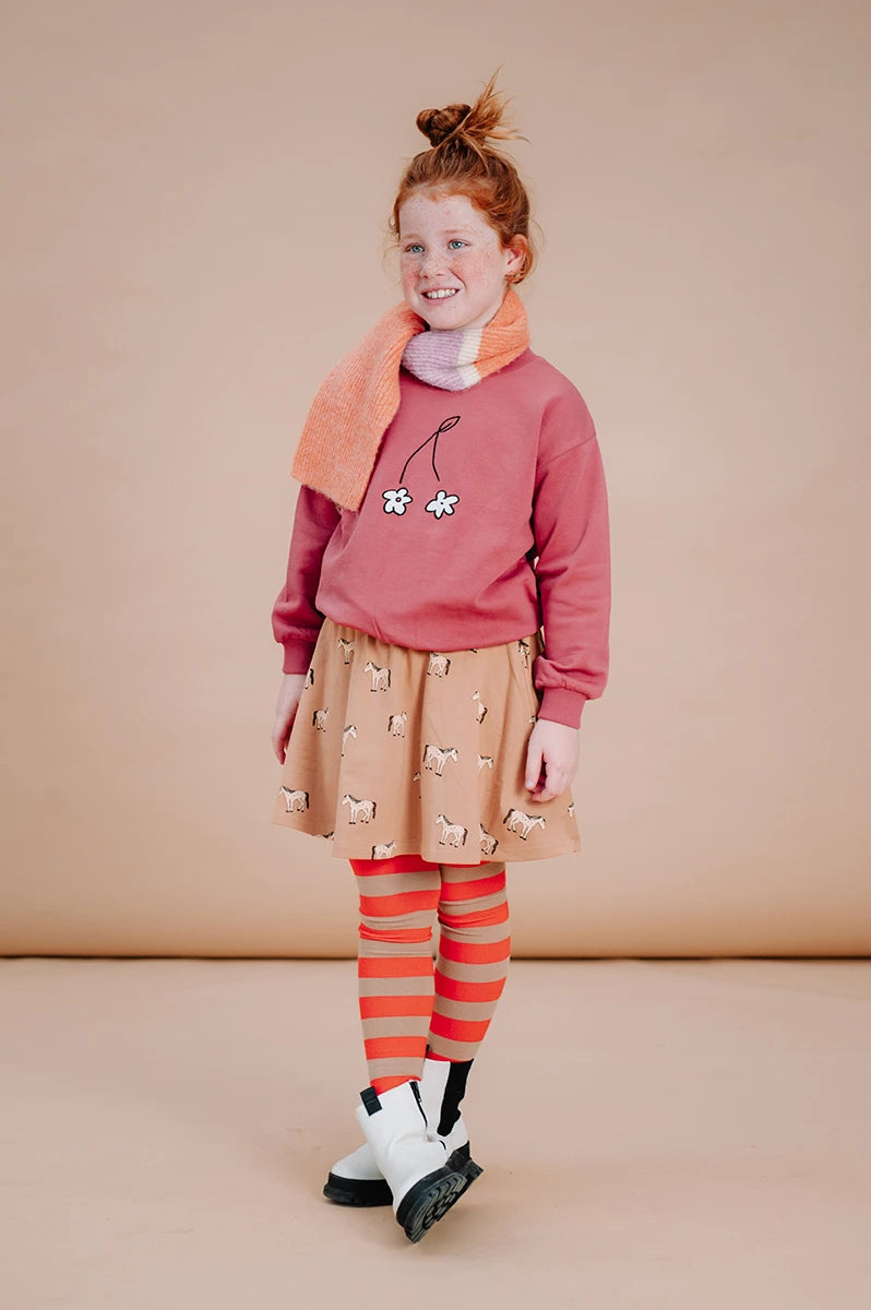 Tights Block Stripe – tomato