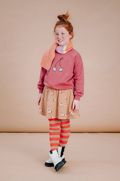 Tights Block Stripe – tomato