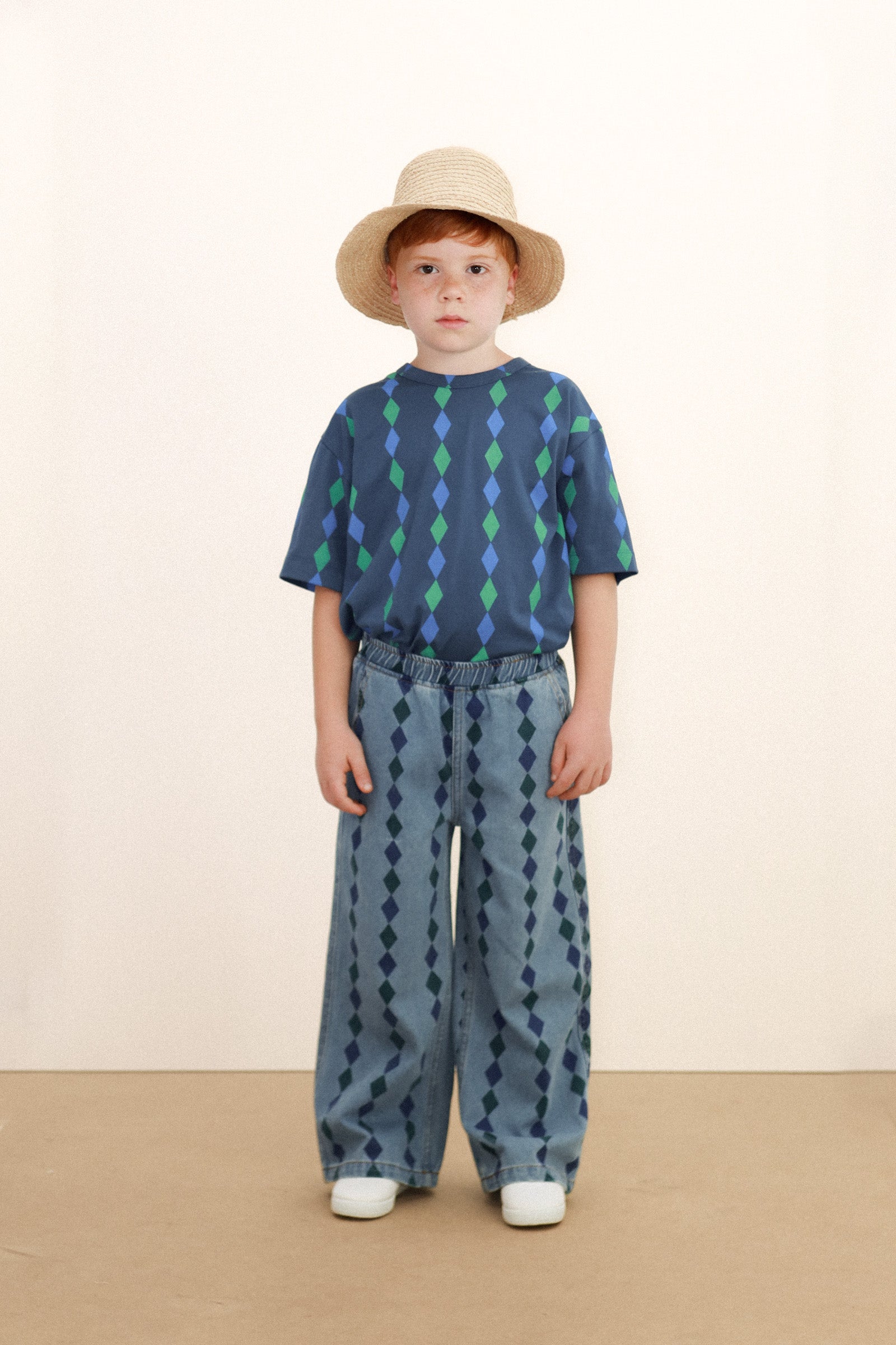 Diamonds Knitted Tee – light navy