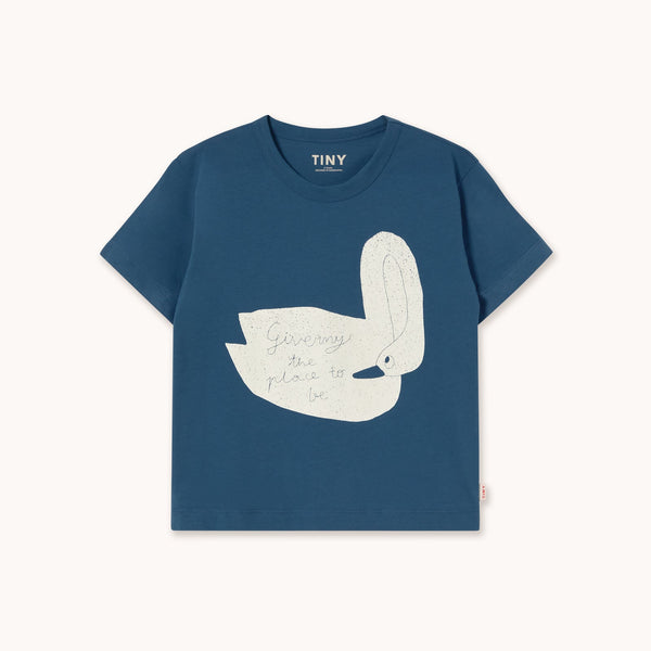 Swan Graphic Tee – light navy