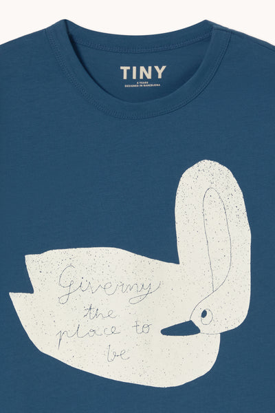 Swan Graphic Tee – light navy