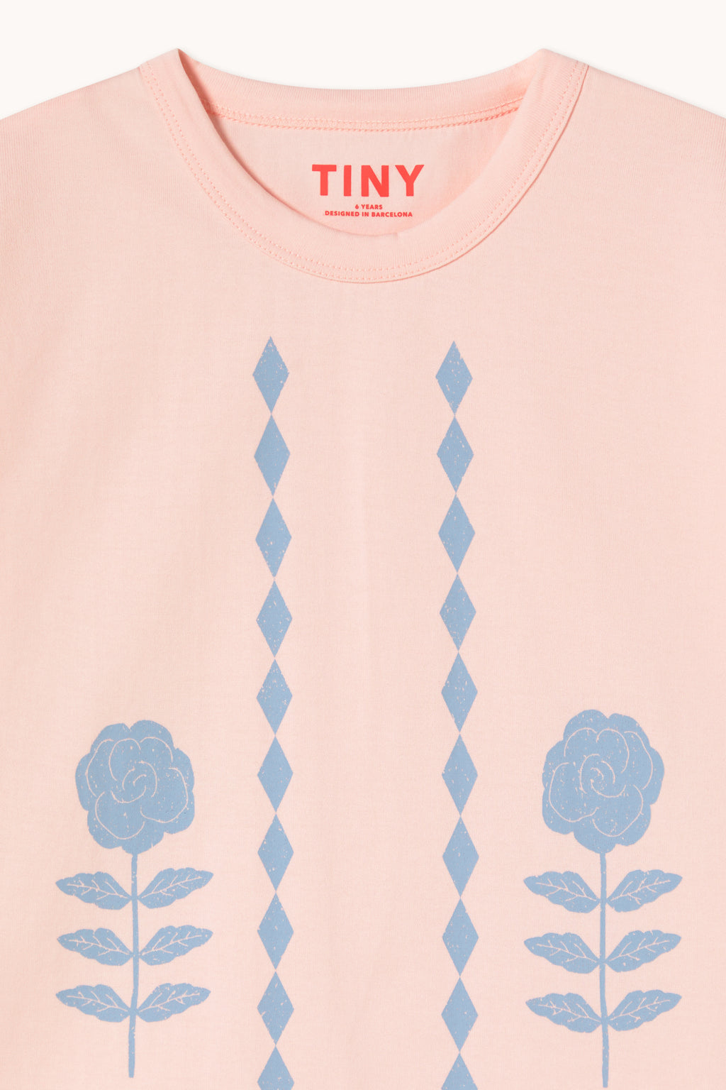 Flower Pattern Graphic Tee – pastel pink