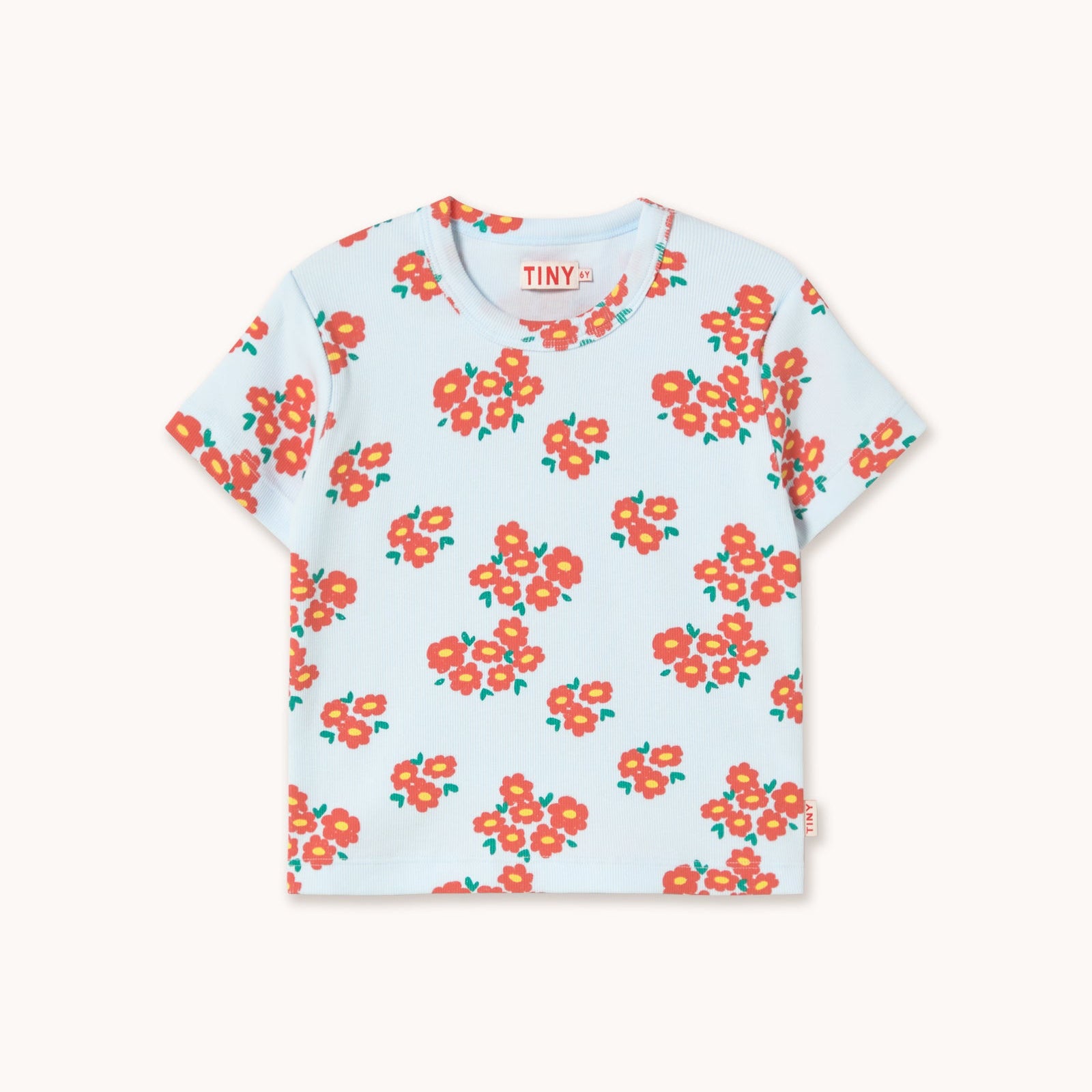 Blossoms Rib Tee – ice blue