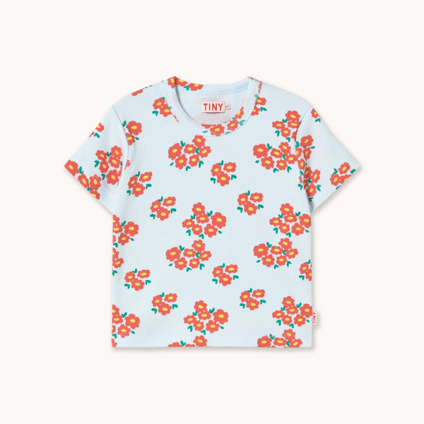 Blossoms Rib Tee – ice blue
