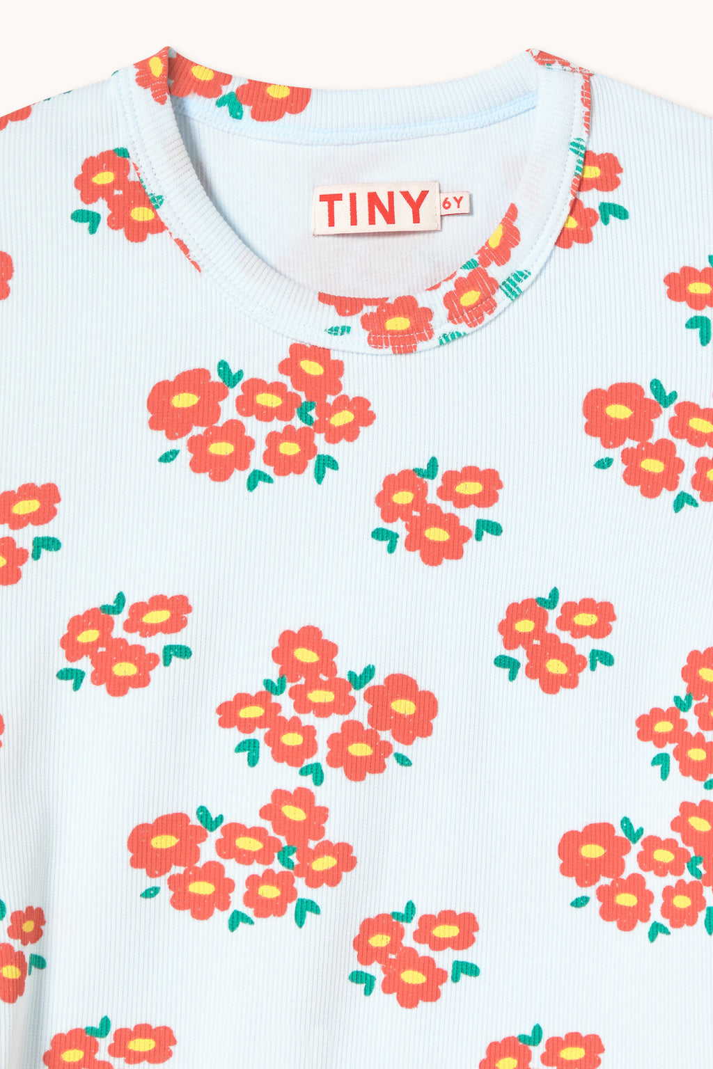 Blossoms Rib Tee – ice blue
