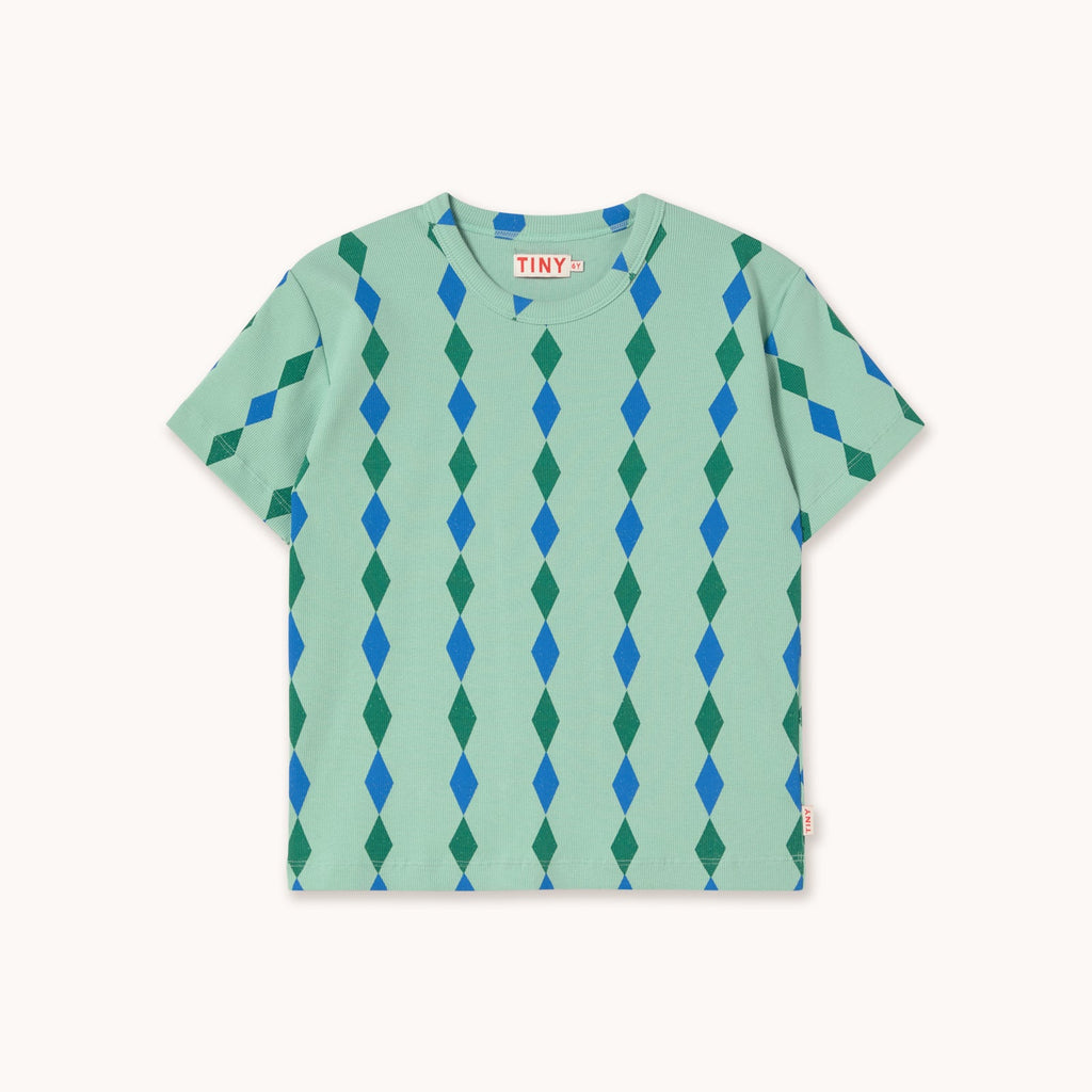 Diamonds Rib Tee – washed emerald