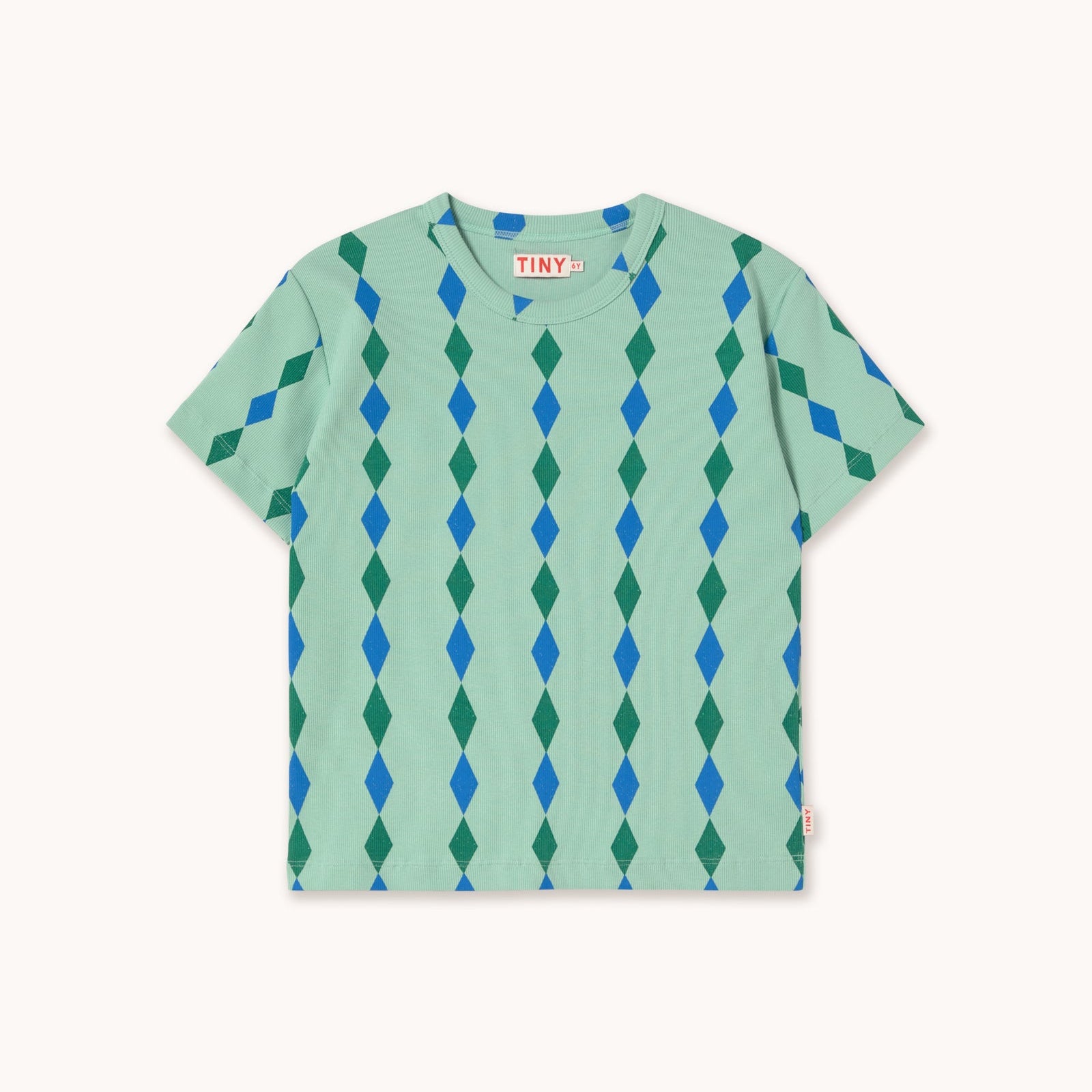 Diamonds Rib Tee – washed emerald