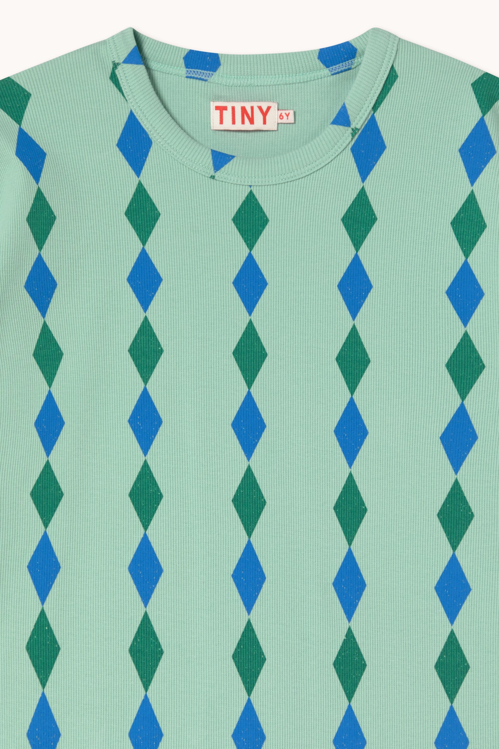 Diamonds Rib Tee – washed emerald
