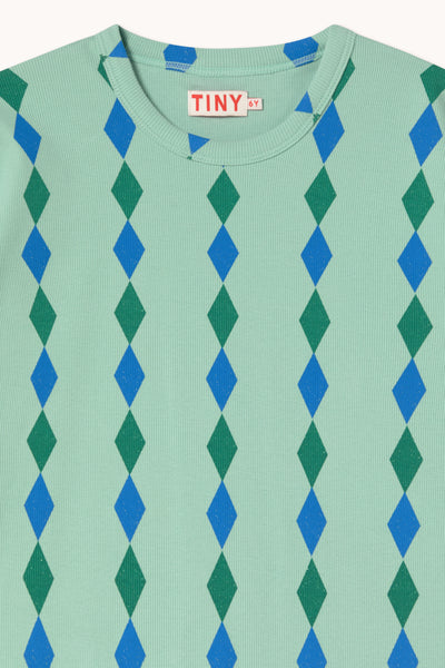 Diamonds Rib Tee – washed emerald