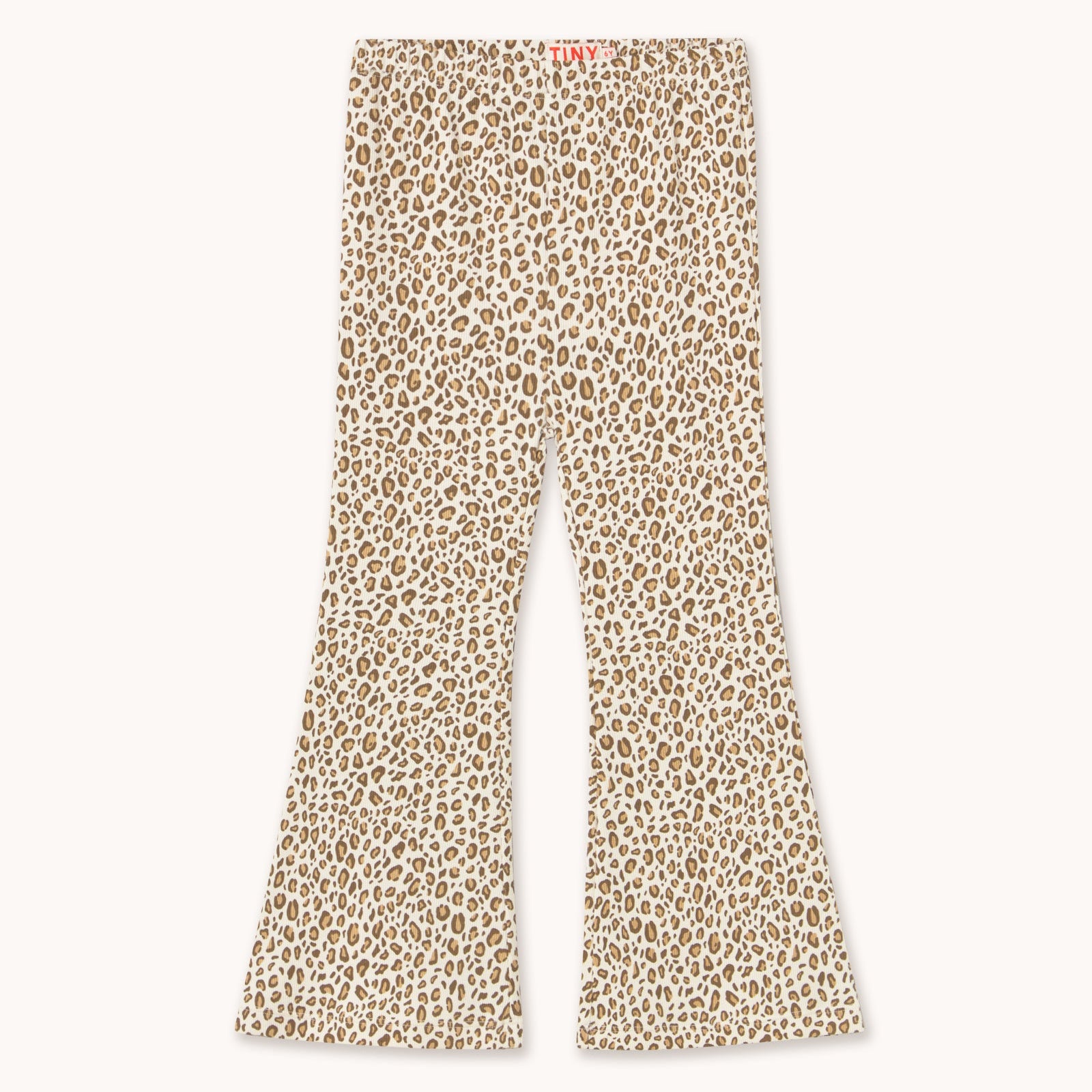 Animal Print Rib Pant – light cream