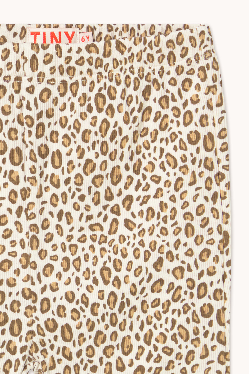 Animal Print Rib Pant – light cream