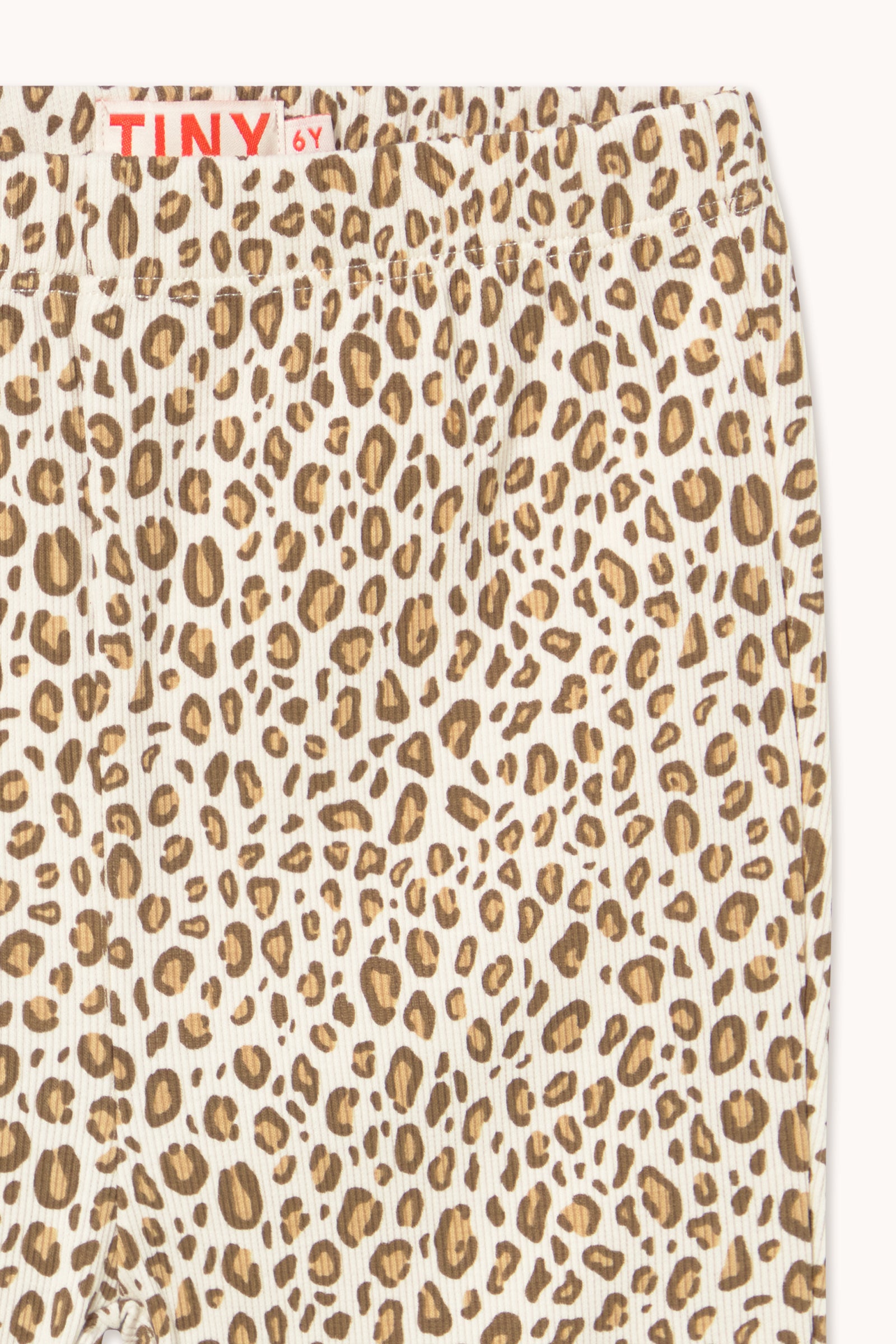 Animal Print Rib Pant – light cream
