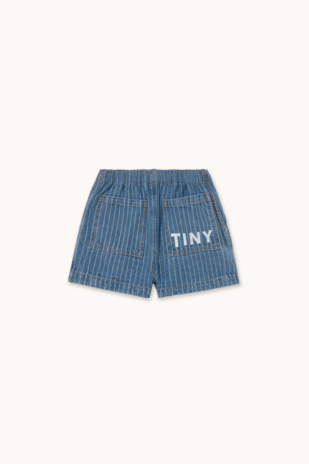 Stripes Denim Shorts – light wash denim