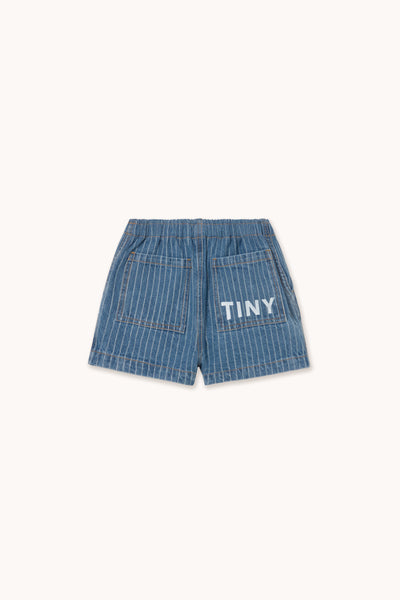 Stripes Denim Shorts – light wash denim