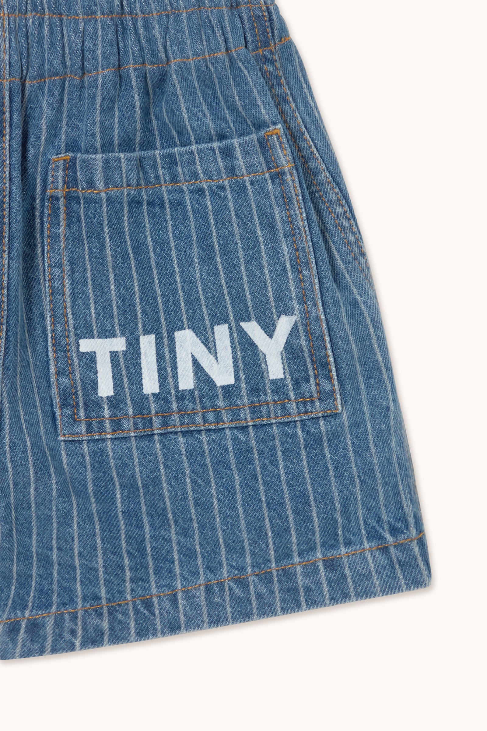 Stripes Denim Shorts – light wash denim
