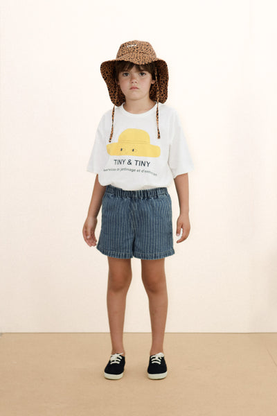 Stripes Denim Shorts – light wash denim