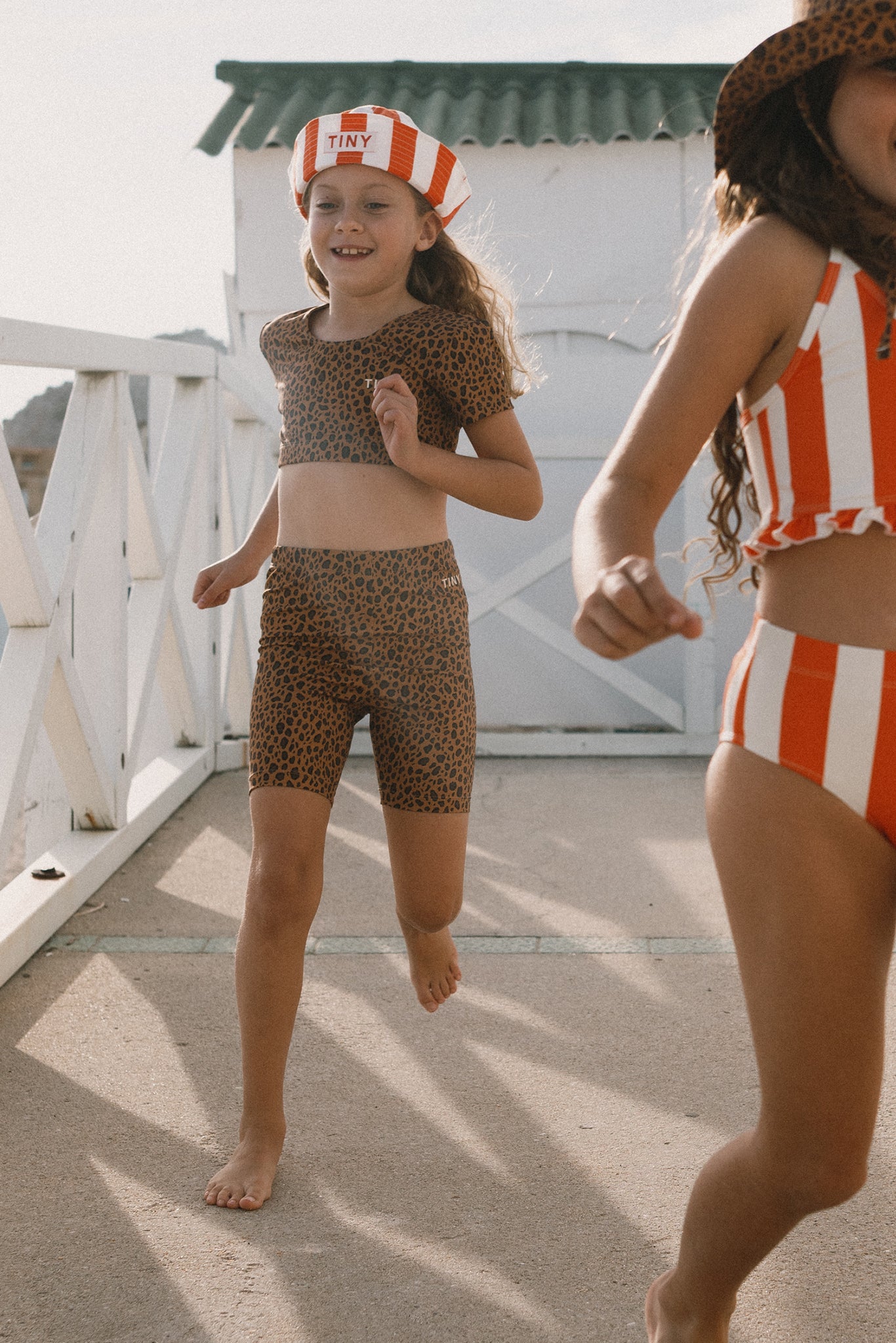 Mini Animal Print Biker Leggings – light brown