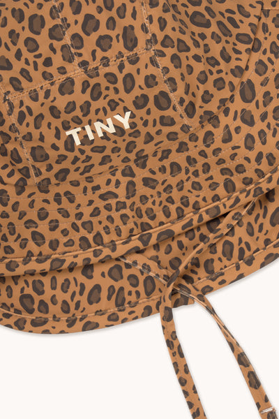 Mini Animal Print Bucket Hat – light brown
