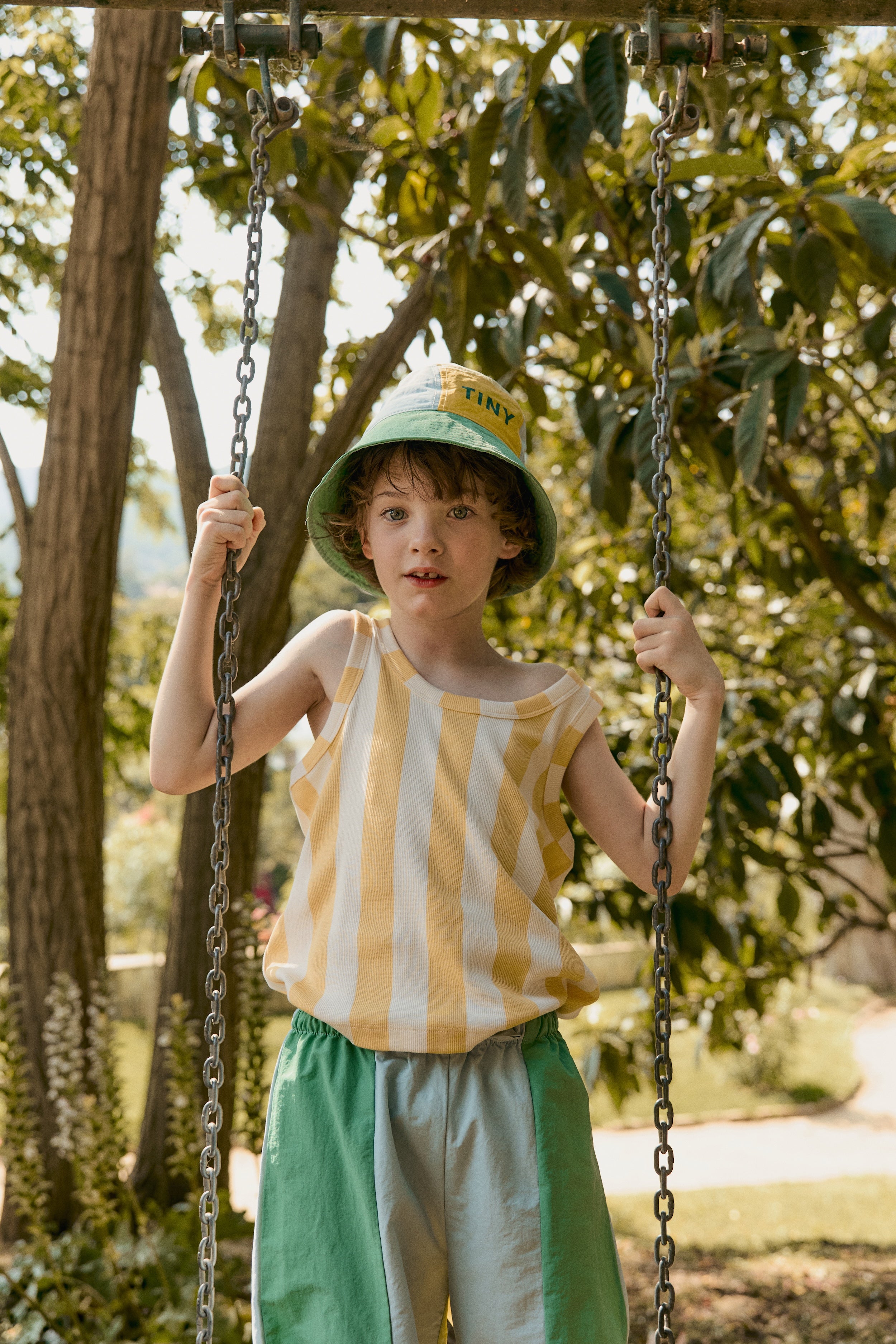 Yellow Stripes Tank Top – dusty yellow