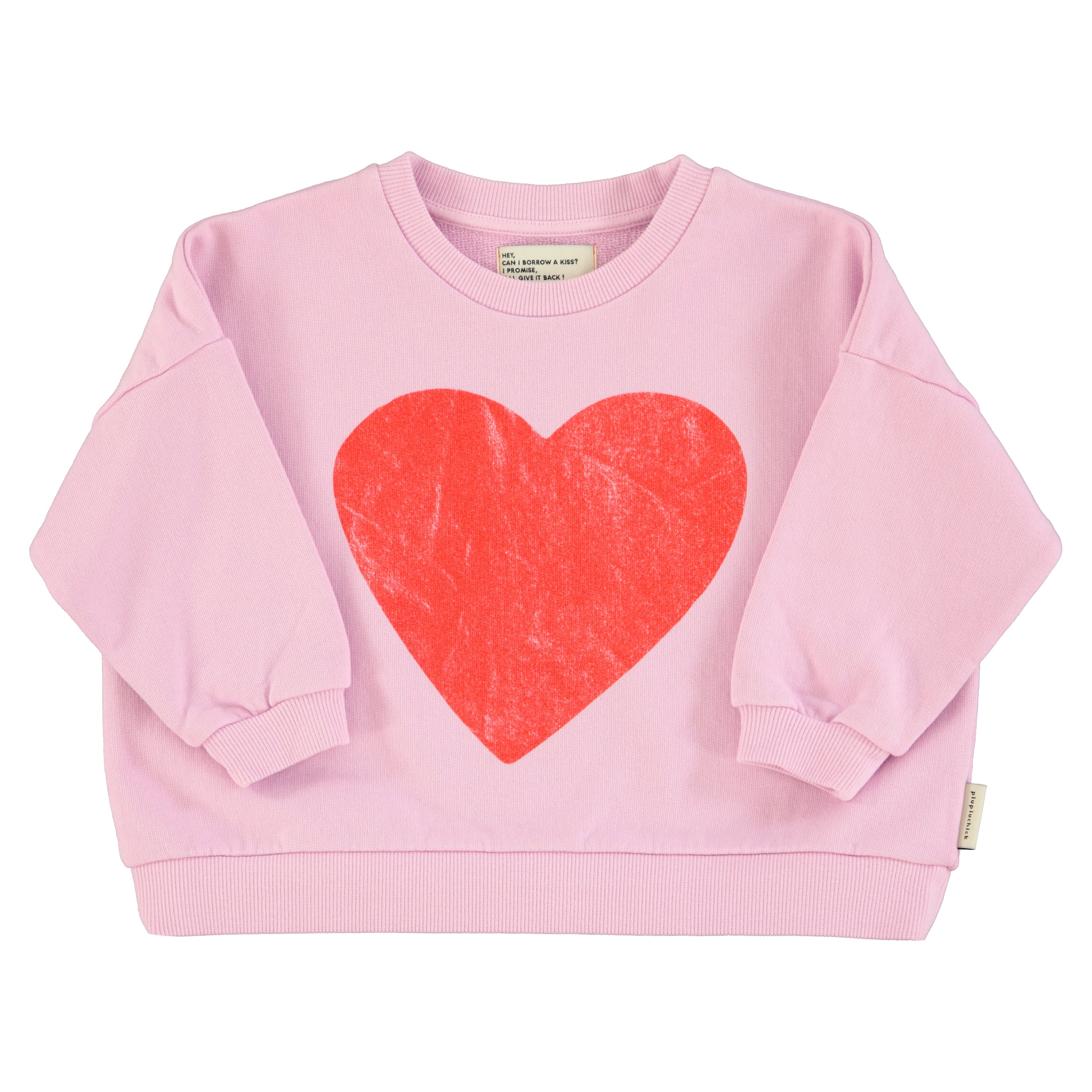 Sweatshirt – lilac w/ red heart print