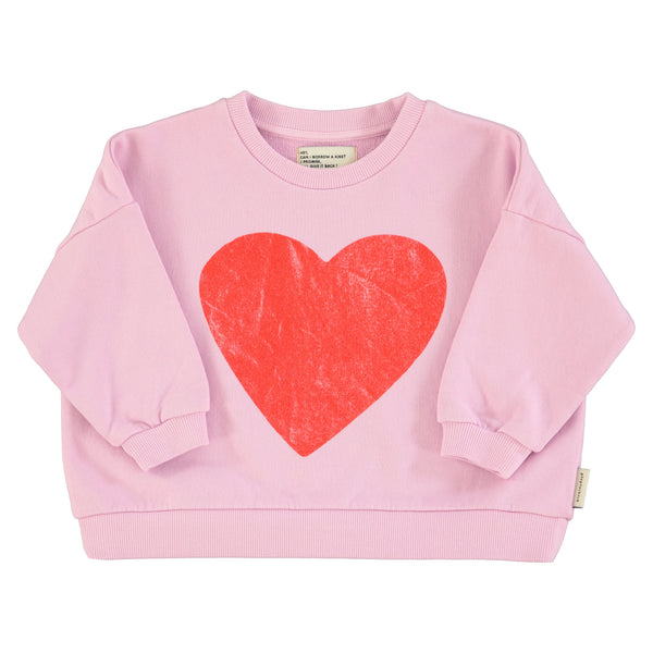 Sweatshirt – lilac w/ red heart print