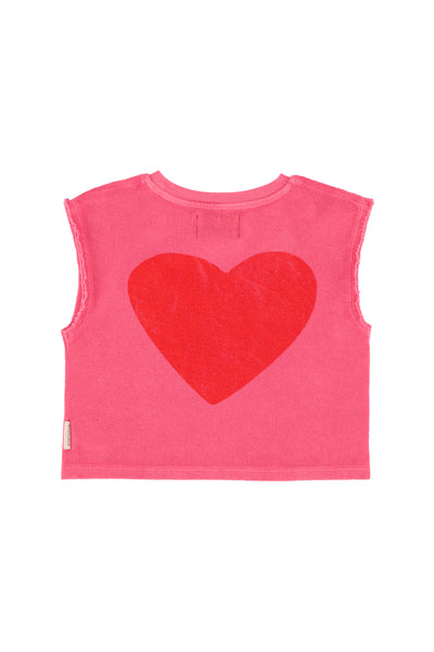 Sleeveless Top – pink w/ "Amour" print