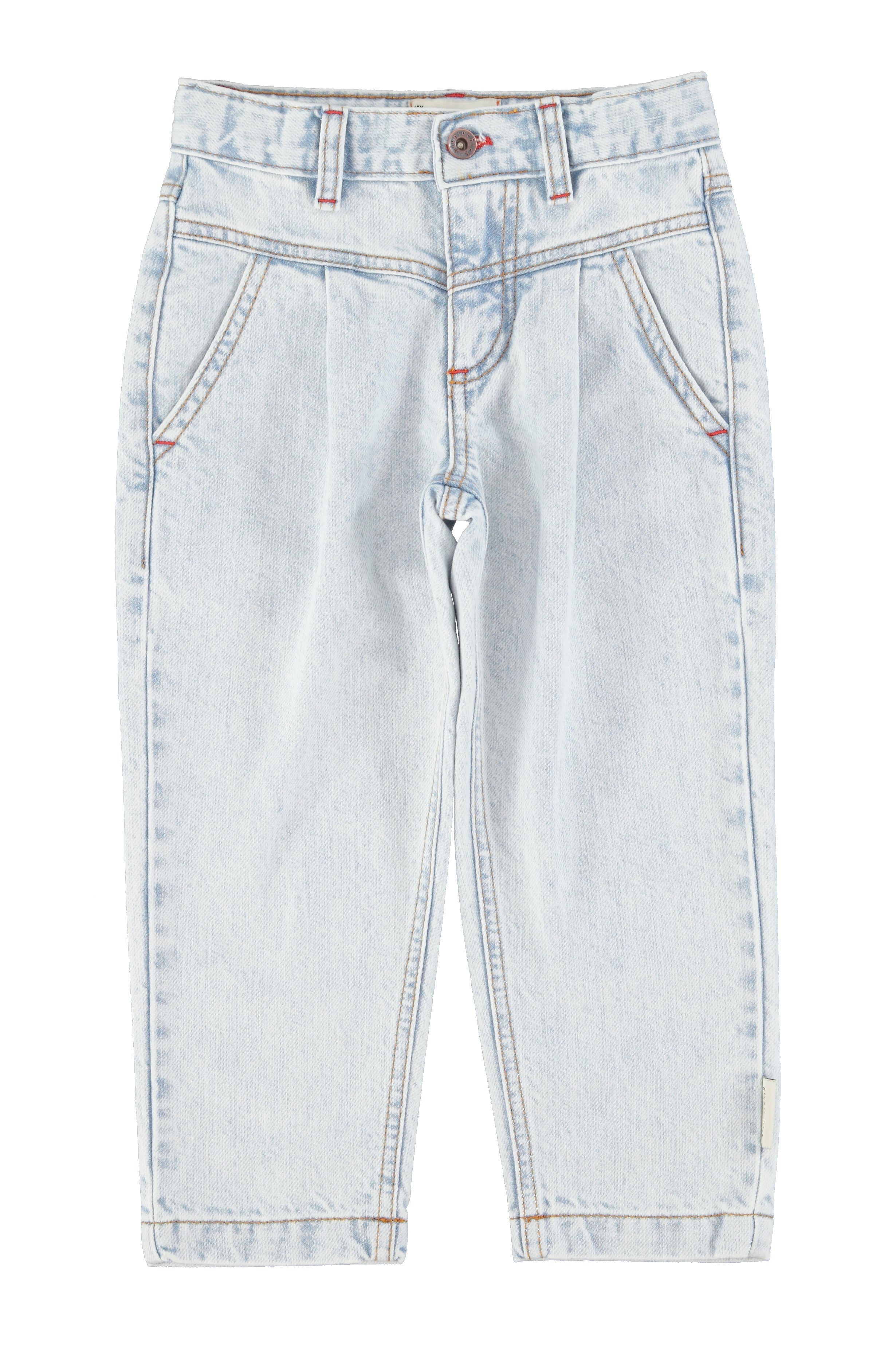 Mom Fit Trousers – washed light blue denim