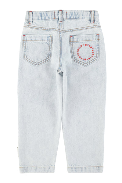 Mom Fit Trousers – washed light blue denim