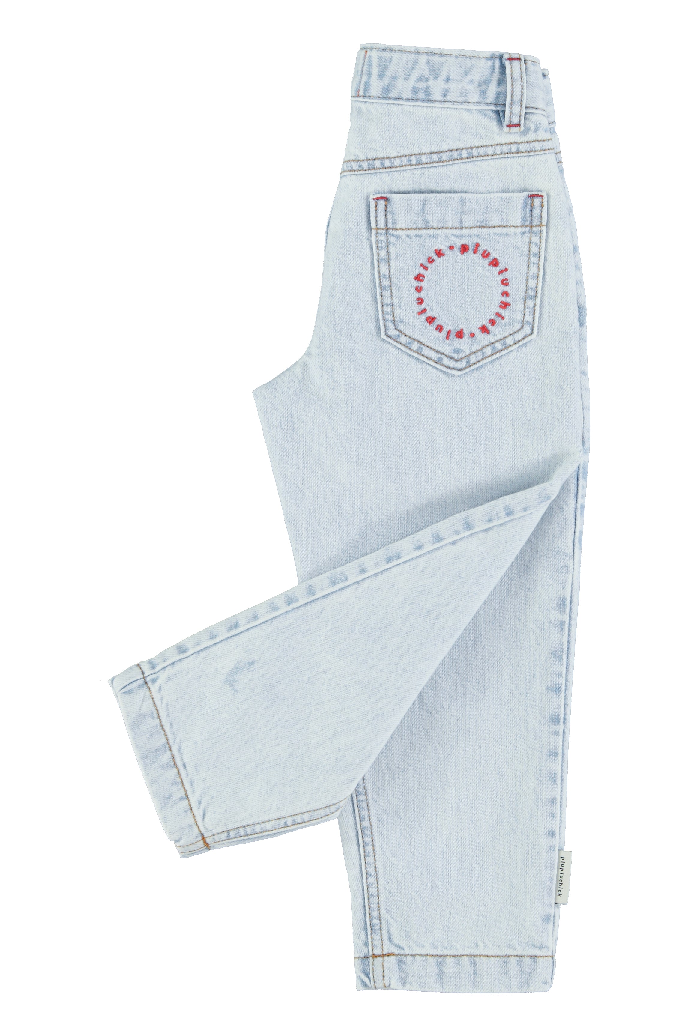 Mom Fit Trousers – washed light blue denim
