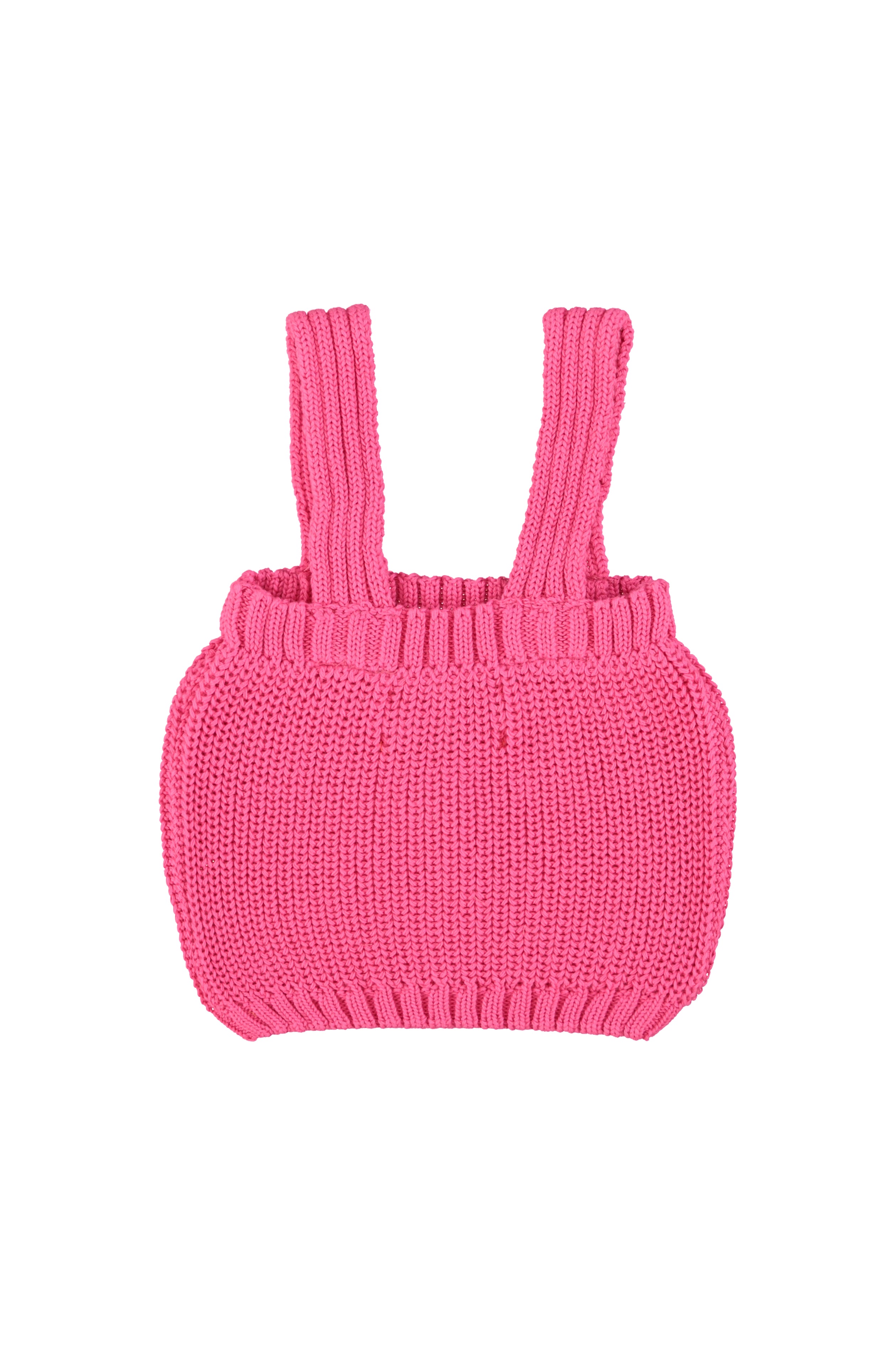 Knitted Top w/ Straps – pink w/ cherry print