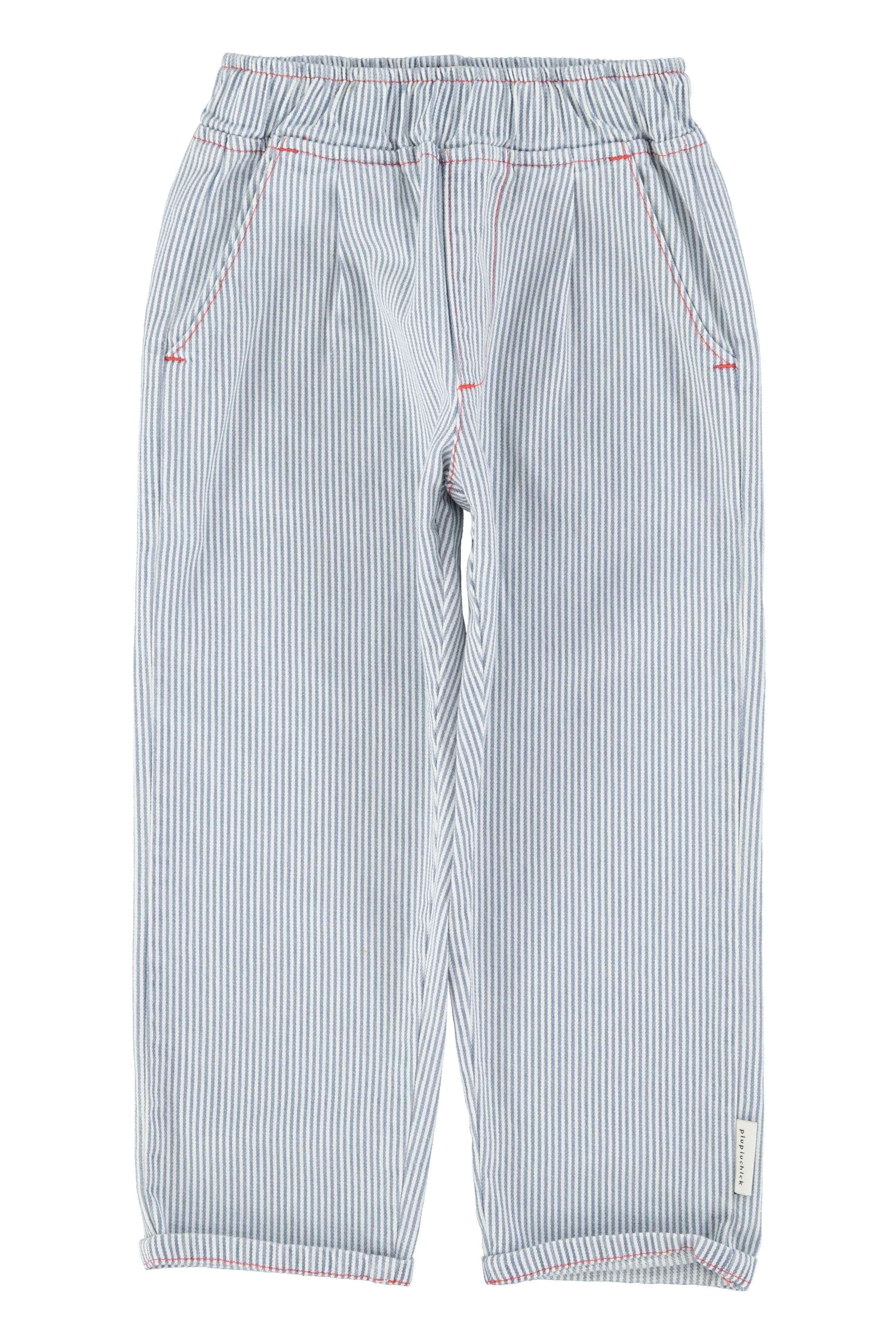 Unisex Trousers – ecru w/ indigo stripes