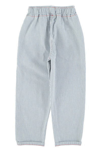 Unisex Trousers – ecru w/ indigo stripes
