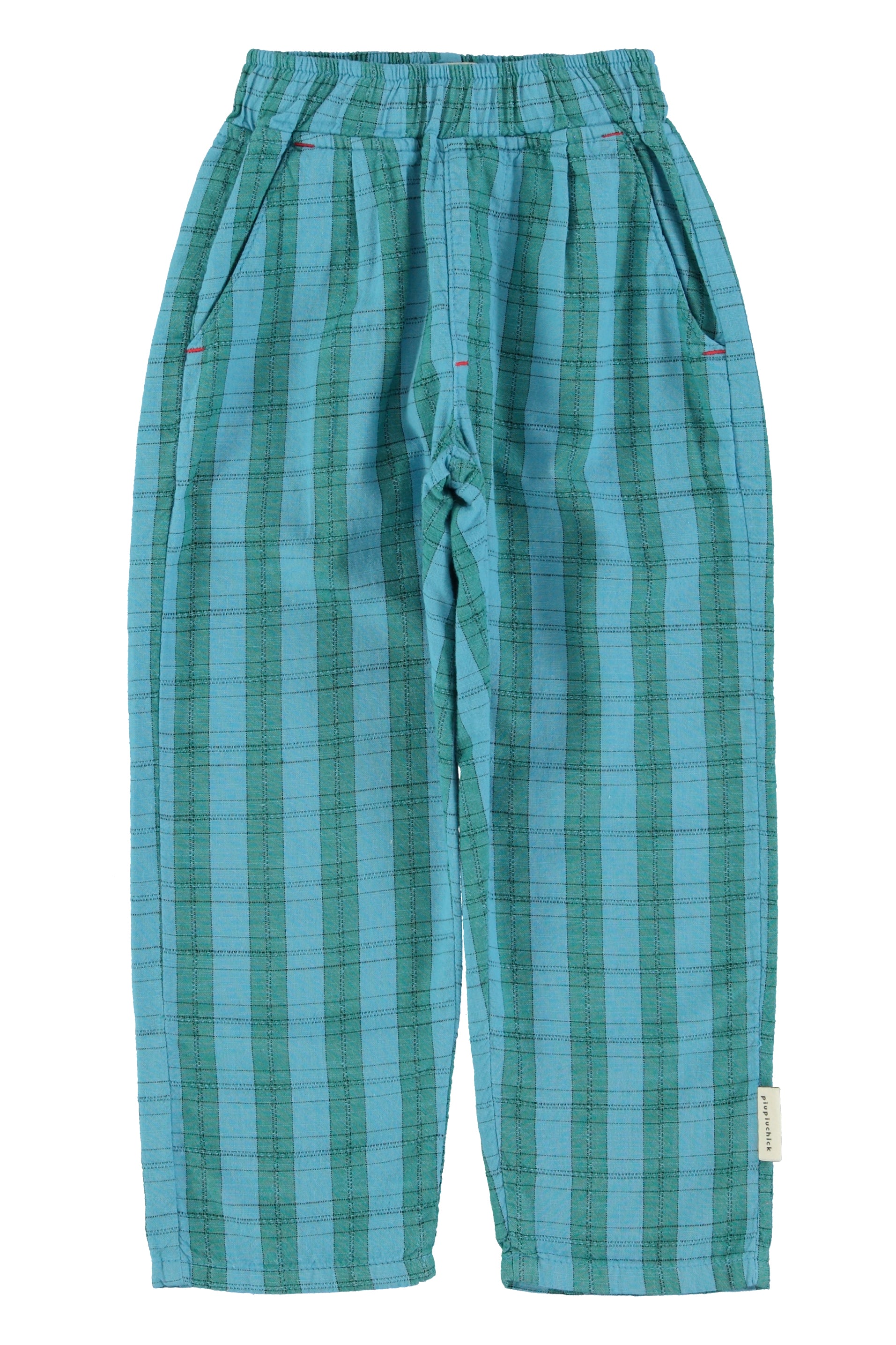 Unisex Trousers – blue and green checkered
