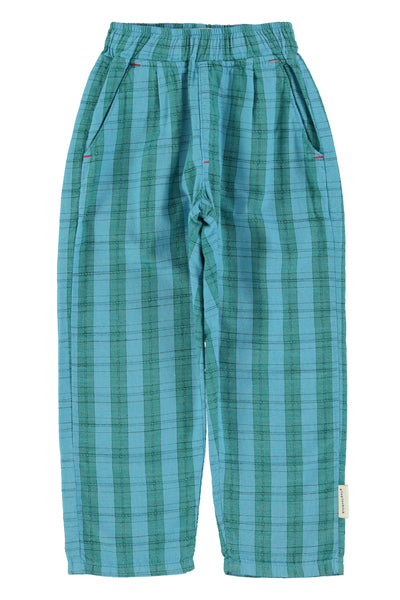 Unisex Trousers – blue and green checkered