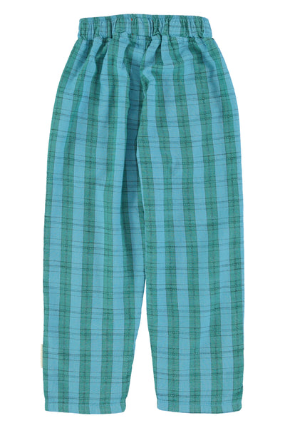Unisex Trousers – blue and green checkered