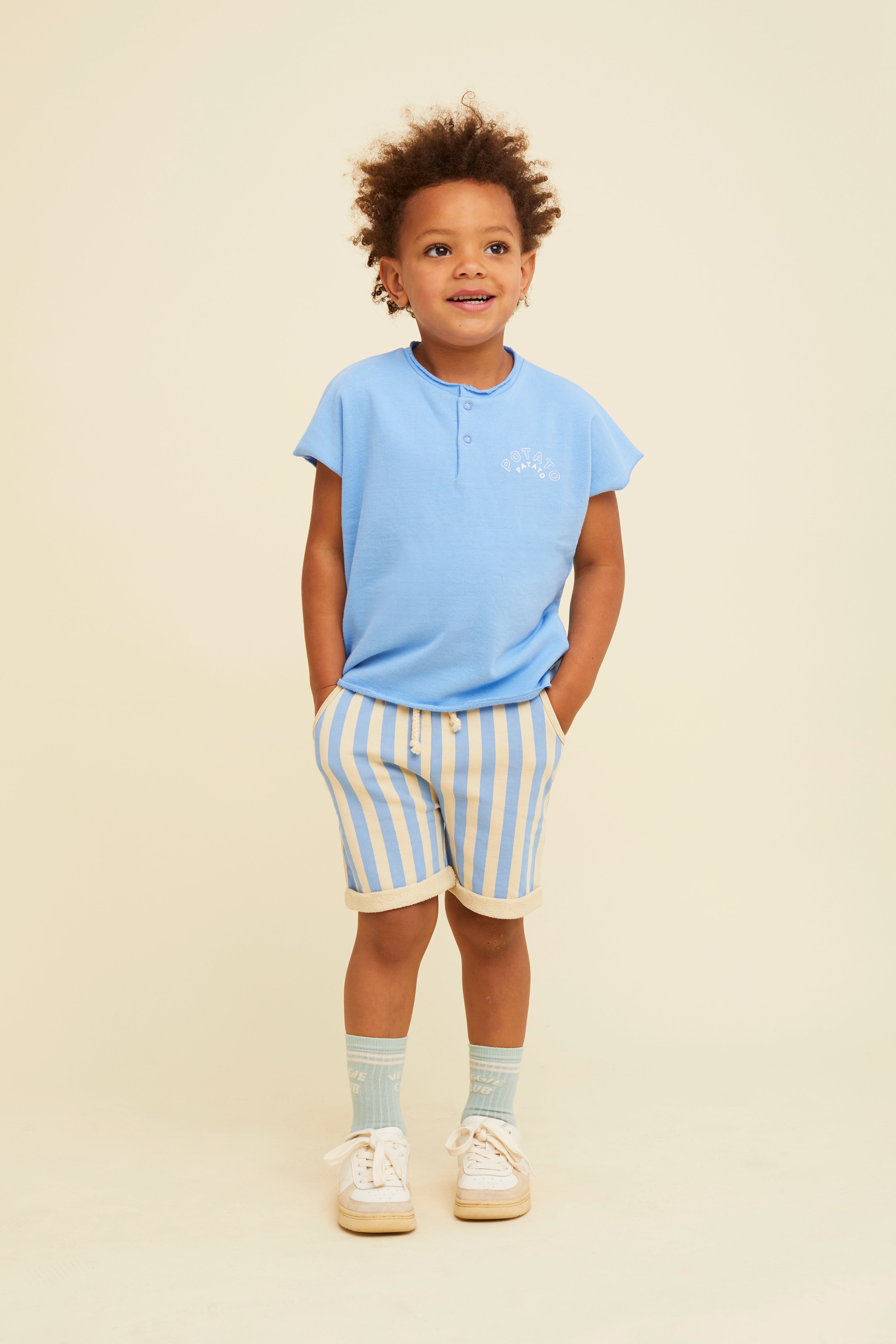 Shorts Stripes – sesame