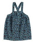 Short dress w/ straps – blue w/ animal print